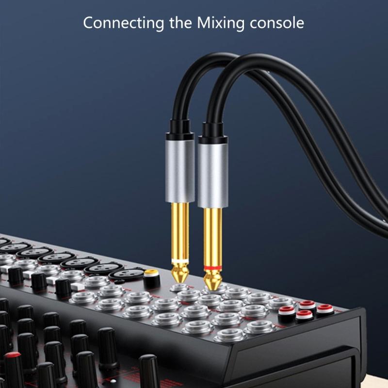 Aux Guitar Cable 6.5mm Jack To 3.5mm Audio Cable Splitter Stereo Sound Cord for Laptop, Mixer, Speaker