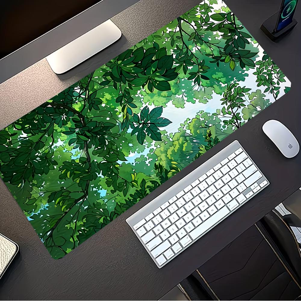Green plant Mouse Pad Mous Pad Pc Gamer Computer Accessories Mousepad Gaming Laptop Keyboard Carpet Large Desk Mat rug