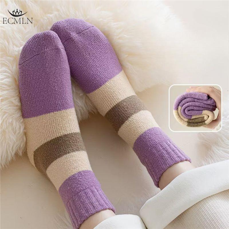 Purple Heart Knit Socks Soft Warm and Cozy for Fall and Winter Women's Fashion Socks