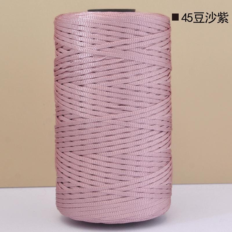 Mercerized Cotton Linen Light Body Ice Silk Flat Belt Wool Hand-Woven Crocheted Diy Hook Bag Hat Seat Cushion Hollow Thread