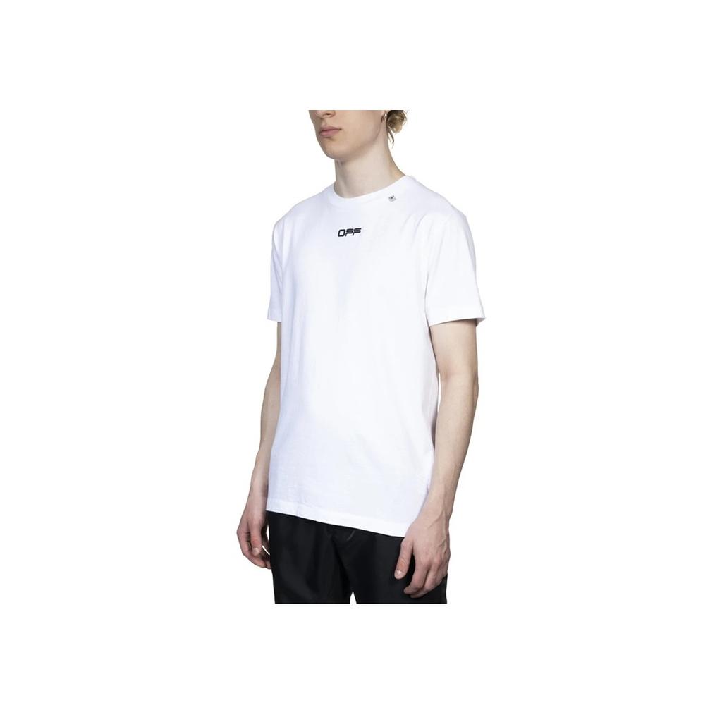 Off-White Slim Fit Caravaggio Square T-Shirt White Black Men Streetwear OMAA027S201850050188
