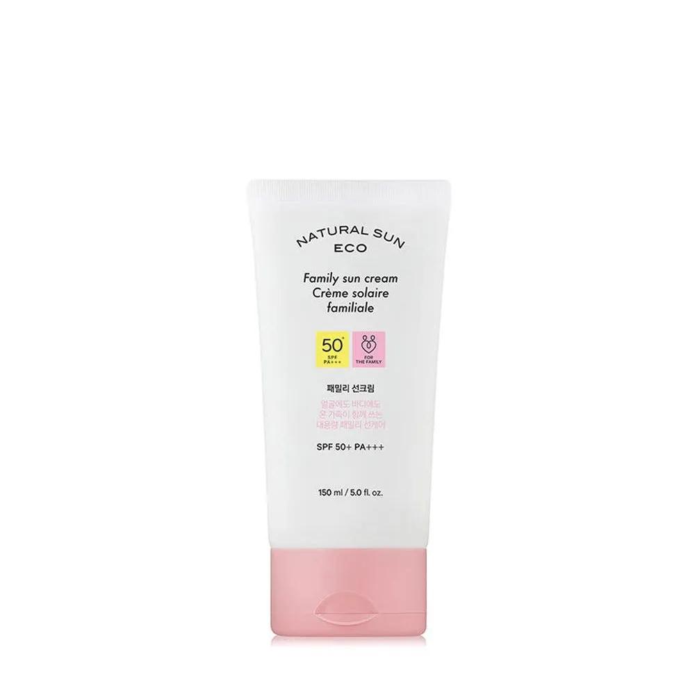 The Face Shop Natural Sun Eco Family Sun 150ml SPF50+/PA+++, Large Size Sunscreen for Family Use