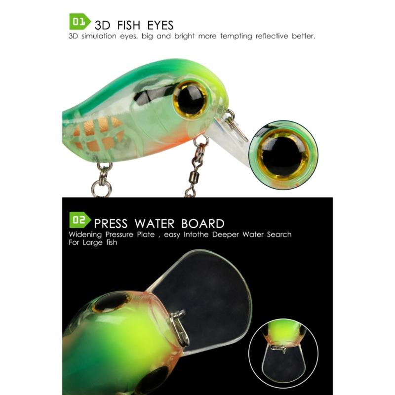 8g Fishing Lure Hard Baits Minnow Lure with Double Hook Swimbait Fishing Baits Crankbait Sinking Lure for Trout