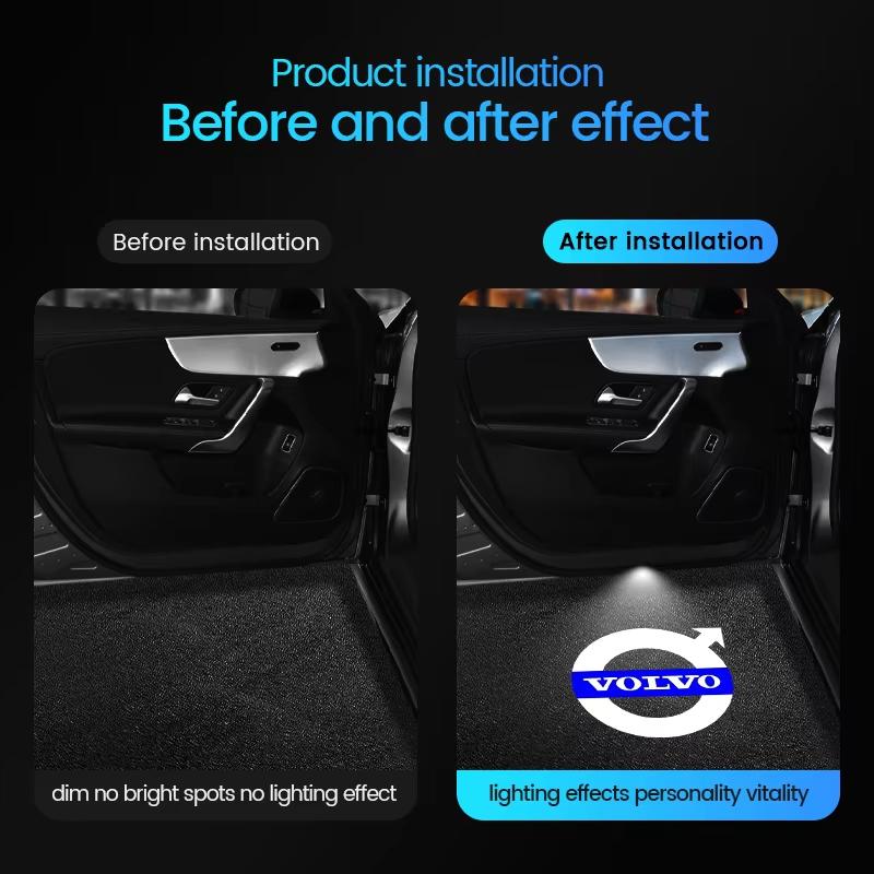 For Volvo S92Led HD Car Door Welcome Light Projector Lamps For Volvo Rdesign Polestar AWD V50 S60 XC60 S40 XC40 XC90 V60 S80 S90 V90 V70 T6