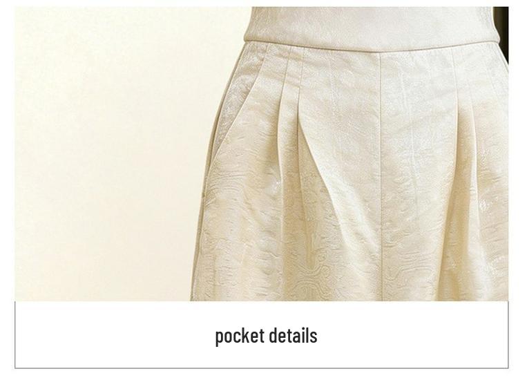 Spring/Summer 2026 Stylish High-Waisted Chinese Wide-Leg Pants with Hidden Pattern