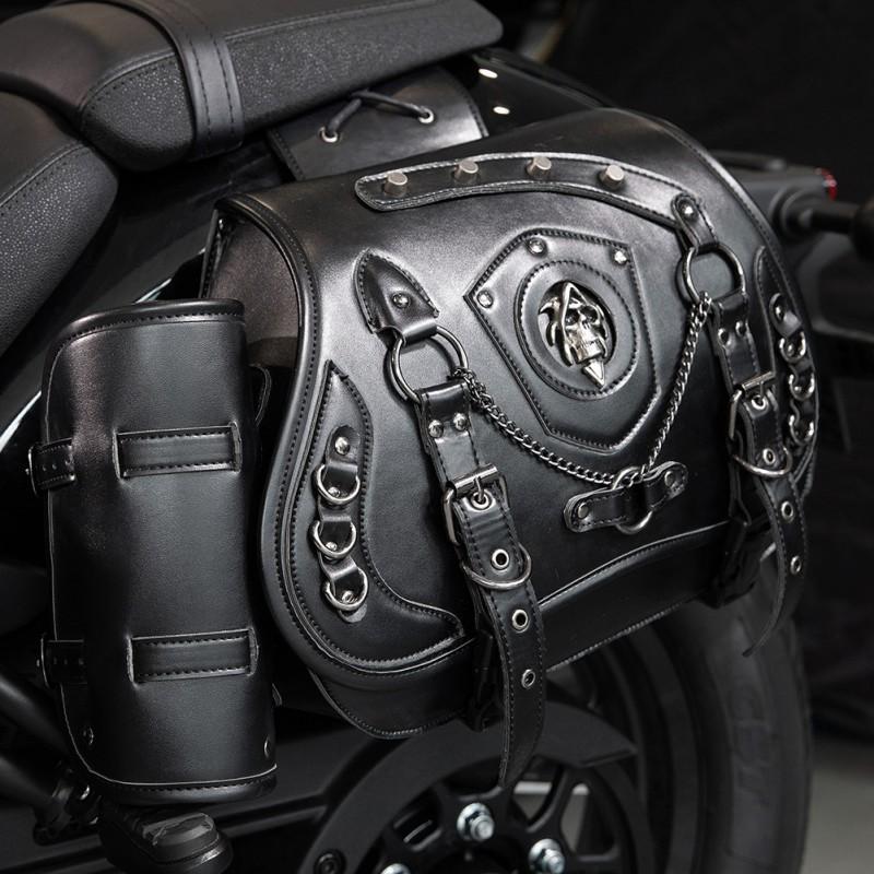 Motorcycle Saddle Bag Set Punk Rock Style Universal Fit Harley Other Motorcycles