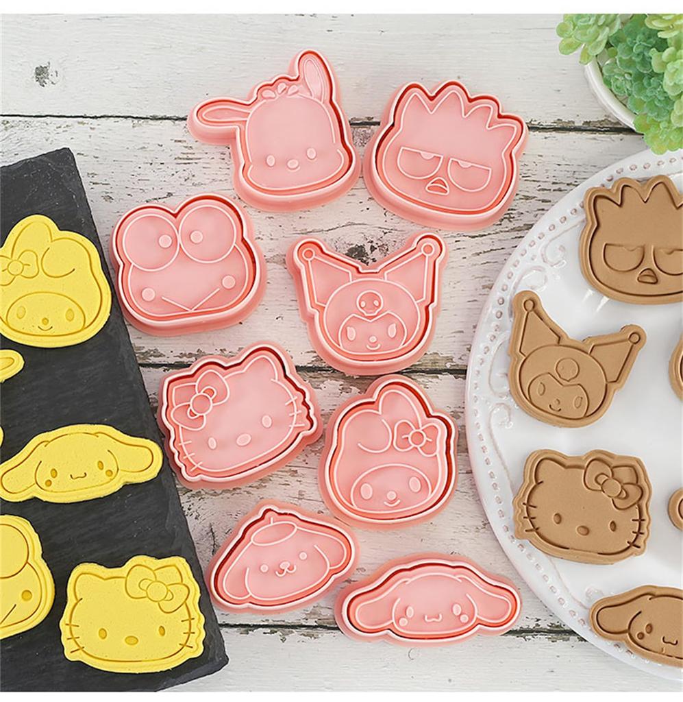 Set of 8 Sanrio Cookie Cookie Cutters for DIY Perfect for Lunch and Handmade Popular Birthday Christmas and Small Gifts Cookie Men's Molds. Biscuits,