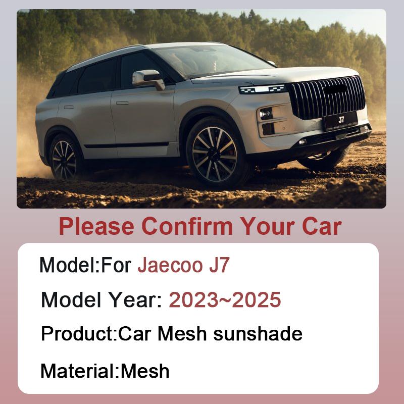 Car Mesh Sunshade For Jaecoo J7 Accessories Lucano L7 2023 2024 2025 Chery Tansuo 06 Fulwin T6 Window Magnetic Visor Sunshades