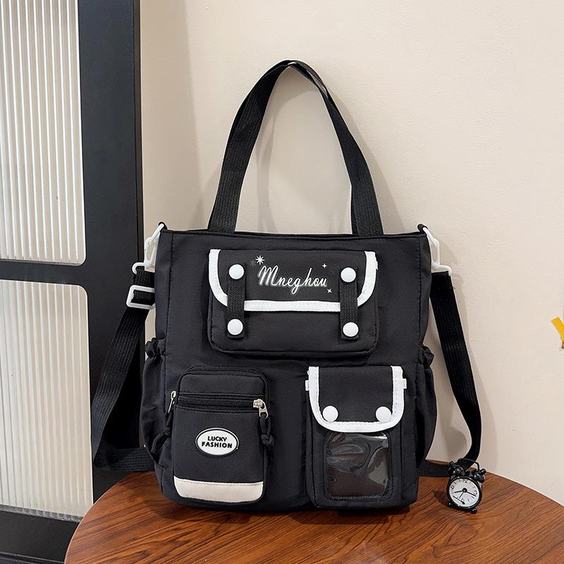 College Style Female College Student Large-capacity Contrasting Color Computer Travel Bag Lightweight Shoulder Messenger Bag Leisure Bag