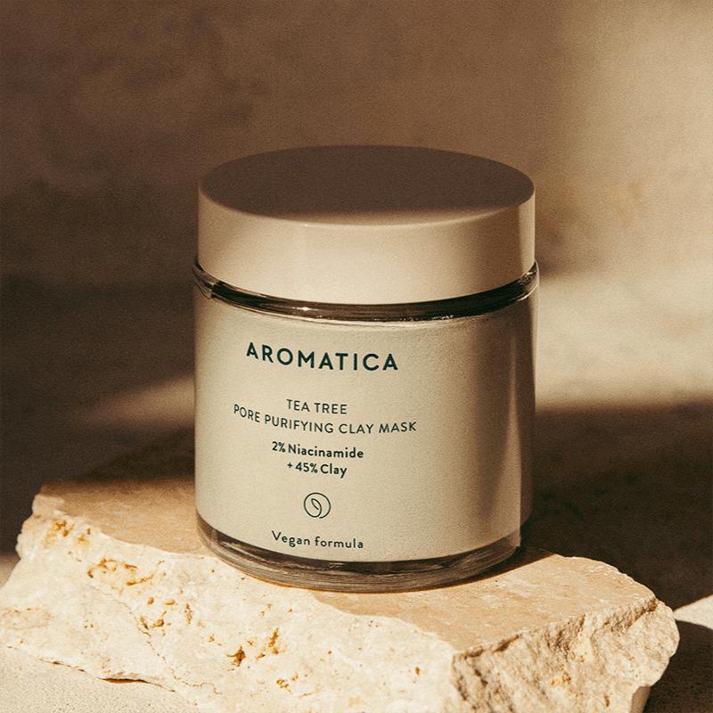 AROMATICA Tea Tree Pore Purifying Clay Mask 2% Niacinamide + 45% Clay 120g