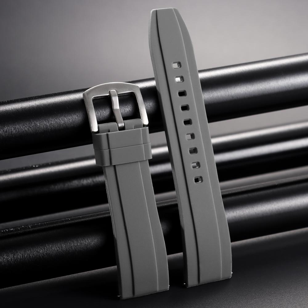 Silicone Rubber Watch Strap 20mm 22mm Sports Watchband Black Green Orange Blue Wristband Universal Quick Release Bracelet Belt