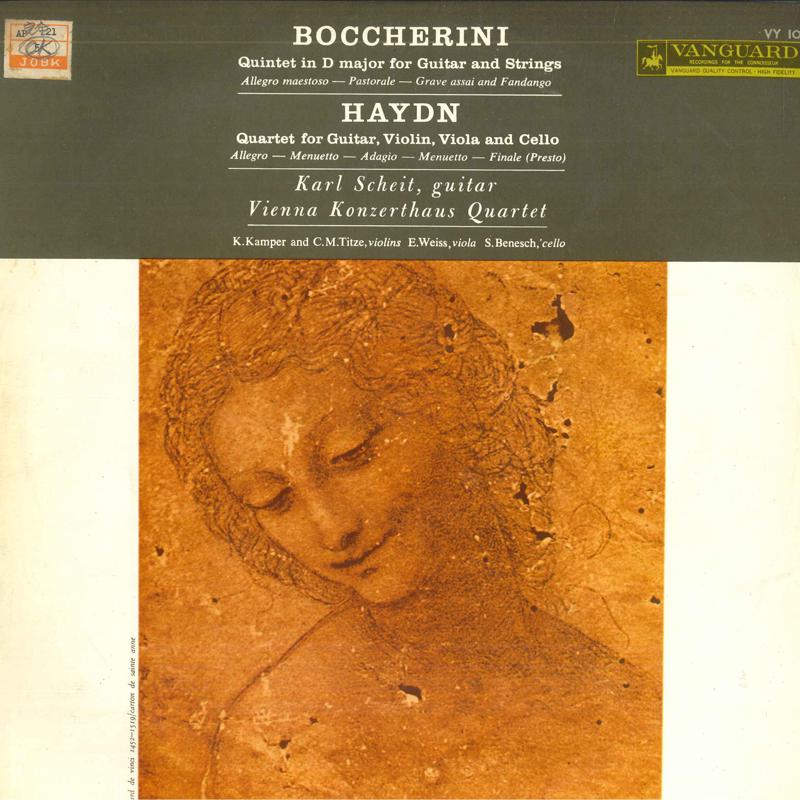 

LP Record BOCCHERINI, HAYDN, KARL SCHEIT, VIE - Quintet In D Major For Guitar And S VY10 VANGUARD Japan Classical Used