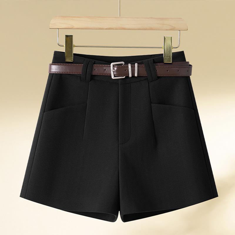 

Women s High-Waisted A-Line Khaki Wool Shorts - Autumn/Winter 2024 Collection 30