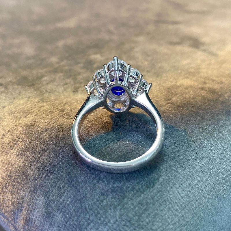 Fine Wedding Ladies Ring Romantic Sparkling Blue Diamond 925 Sterling Silver Engagement Rings For Women Jewelry Gift