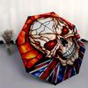 Stained Union Jack Skull ArtworkUmbrella, Portable 3-Fold Compact Umbrella,Christmas Gift ES657