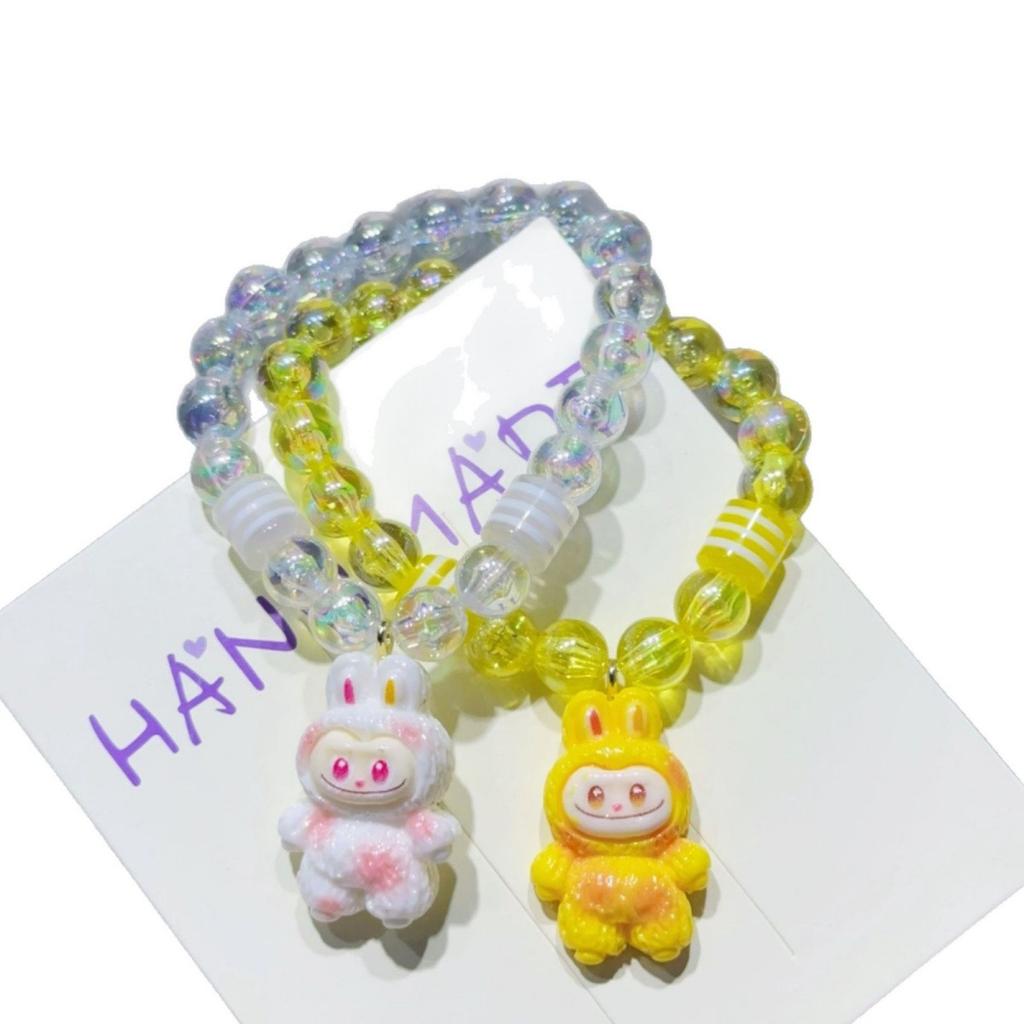 2025 New Style Labubu Bracelet Cute Acrylic Beaded Student Korean Sisters BFF Friendship Bracelet