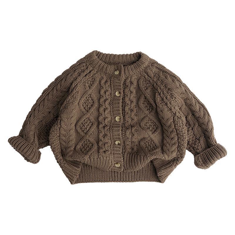 Children's Sweater Cardigan Winter Boy Baby Lazy Style Knitted Sweater, Thick Coat Knitted Sweater