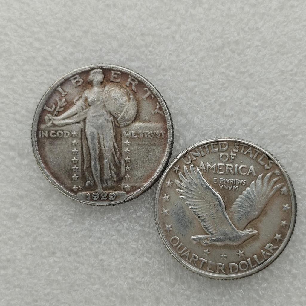 Antique American Liberty 25 Cents Coin, 1916-1930, Optional Brass or Silver Plated