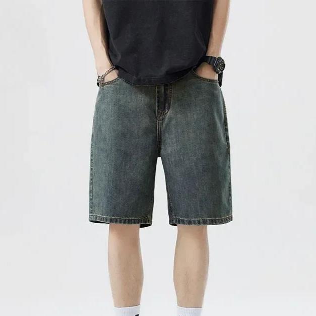 Summer Classic Shorts Jeans Men Denim Pants Straight Stretch Casual Cool Thin Knee Length Blue Fashion Brand Daily Trousers