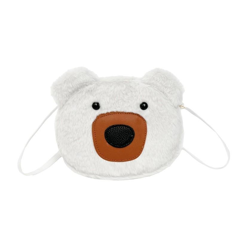 

Cute Bear Plush Shoulder Bag With Inner Phone Pocket And Trendy Street Style For Work And Travel белый