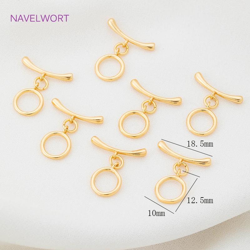 

Small Size OT Clasps For Necklace Bracelet Making, 18K Gold Plated Connector Toggle Clasp DIY Pearl / Beads Jewelry Accessories 2 pieces
