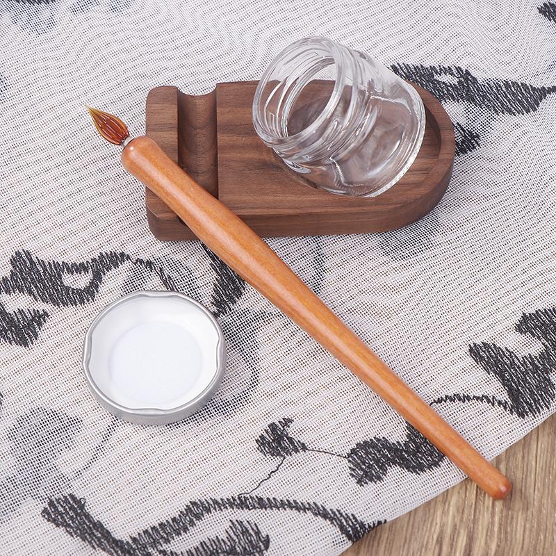 Wooden Pole Glass Dip Pen Fountain Pen Line Pen Art Writing Comics Illustration/Watercolor Painting Art Supplies