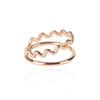 Mezmic White Magic Zigzag Double Gold Ring