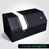 Large Size Luxury Car Trunk Organizer Storage Box Storage Bag Folding Glove Box Artificial Leather Automobile Supplies (blue)