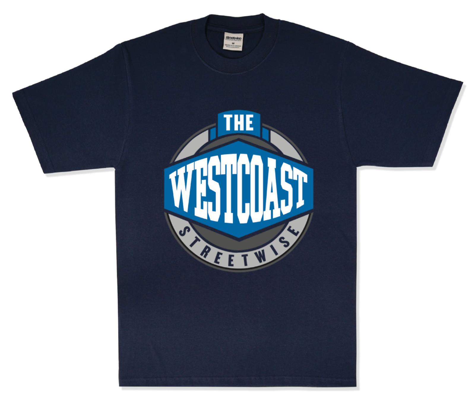 Streetwise THE WEST COAST Graphic T-Shirt Blue L-XL-2XL-3XL-4XL-5XL M