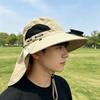 Adjustable Fishing Sun Shading Cap Long-lasting Wide Brim Fan Hat for 3.7V/300mAh Travel