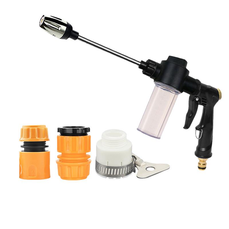 T2 Black Long Spear High-Pressure Foam Sprayer and Water Gun for Garden, Car Wash, and Floor Cleaning.