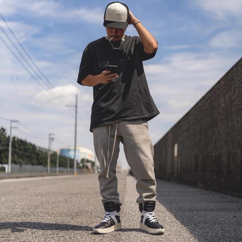 Pantaloni della tuta casual dritti in pile da uomo, marca trendy americana, vestibilità larga