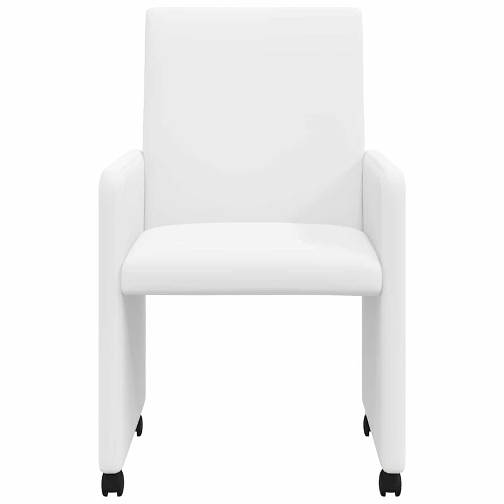 Dining Room Chairs with Casters 2 pcs White 57 x 66 x 94 cm