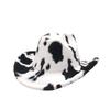 Hat women's new velvet milk pattern western cowboy hat fashionable thickened cold and warm one-word top hat