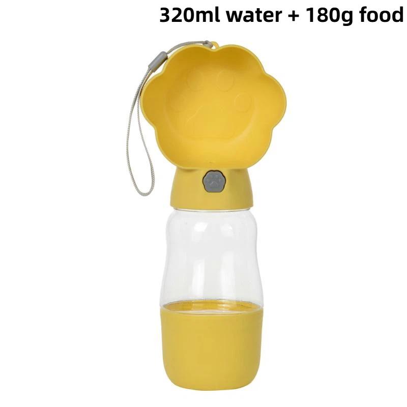 2-in-1 Dog Water Bottle Food Grade Leakproof Portable Pet Drinking Feeder for Small Big Dogs Outdoor Travel Hiking