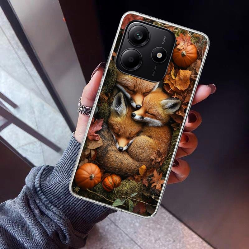 Animal Fox Phone Case For Xiaomi Redmi Note 15 14 14S 13 12S 12 Pro Plus 11S 11 10S 10 4G Cover 11E 11T 5G Print Fundas Redmi No