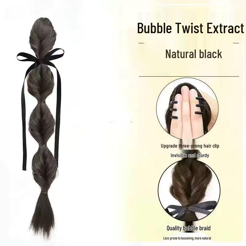 Elegant Ribbon Bow Knot Faux Braid Accessory