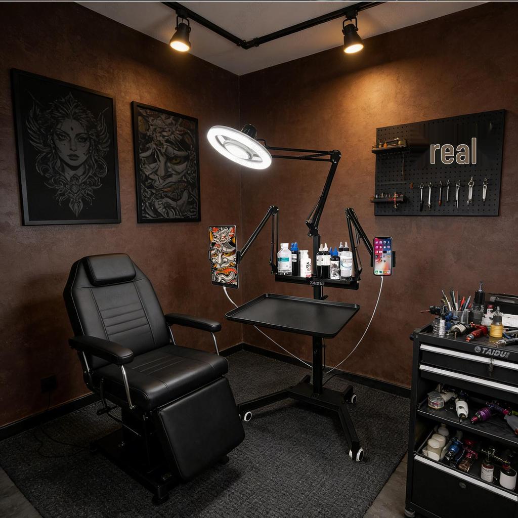 X4 Multifunctioneel Tattoo Werkstation Lamp Trolley: Verstelbare, Verplaatsbare, Opvouwbare Make-up & Schoonheidstool Plank