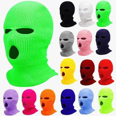 Fashion 3-hole Knitted Full Face Cover Mask Ski Winter Balaclava Ζεστή πλεκτή μάσκα ολόκληρου προσώπου για υπαίθρια αθλήματα