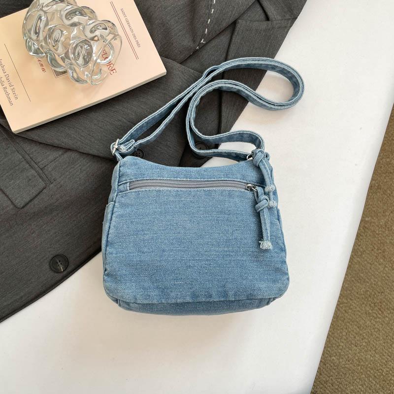 Vintage Denim Bag Women's Crossbody Bag Large Capacity Multi-Pocket Lightweight Shoulder Bag