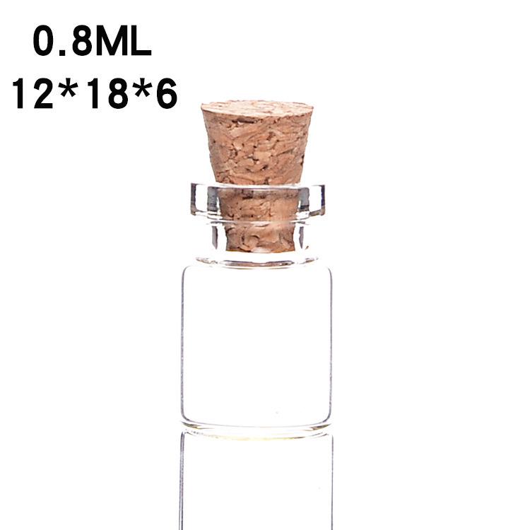 

12mm Mini Transparent Glass Wishing Bottle Pendant with Cork Stopper