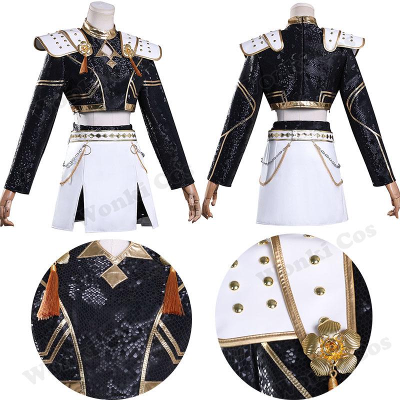 Rumi Zoey Mira Black Suits Cosplay Costume Wig Demon Hunter Role Play Kpop Idol Stage Performace Halloween Carnival Outfits