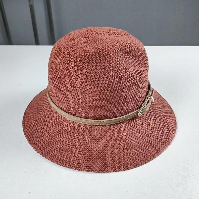 Summer Fedora Hat For Women With Breathable Polyester Knit Sun Protection Casual Beach Wear