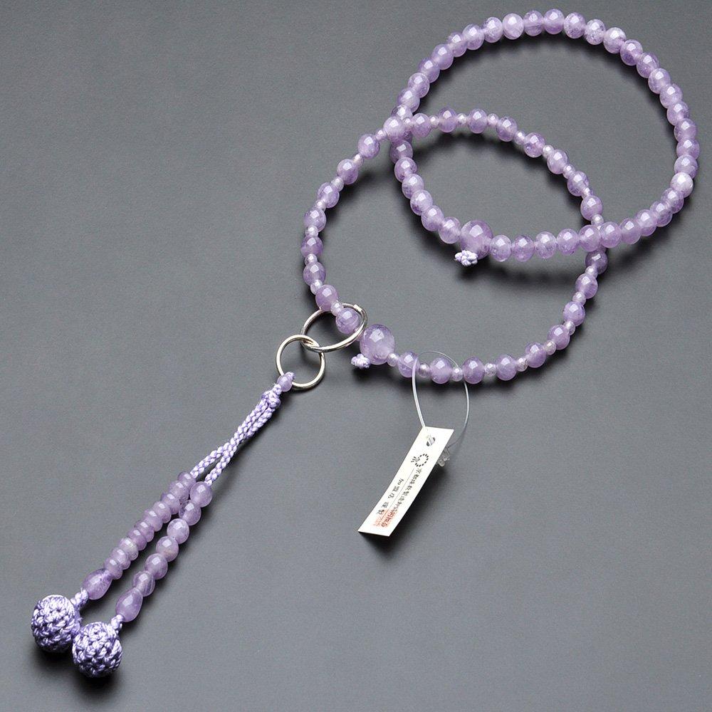 Buddhist altar shop Takita Shoten Prayer beads Jodo sect formal prayer beads Shiunseki Rokuman Jodo 8 inches pure silk Hana Bonten tassel Kyoto prayer