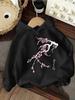 Autumn/Winter Children's Casual Hooded Sweatshirt, Japanese Style, Cherry Blossom Print, Soft and Cool Children's Casual Top.