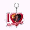 Pfp Sephiroth Acrylic KeyChain Pendant Key Ring I Love My Boyfriend Girlfriend Pink Heart Keyring for Bag Pendant Jewelry Gifts