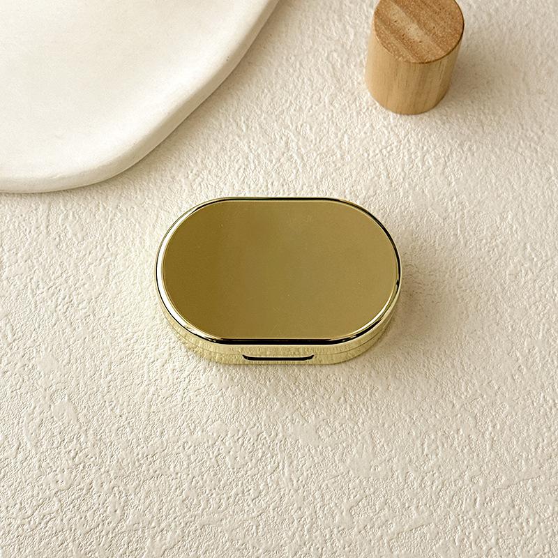Cutie din plastic pentru lentile de contact pentru femei fată mini cutie pentru lentile de contact cu oglindă cutie pentru lentile stil retro cutie de îngrijire călătorie exterior cadou