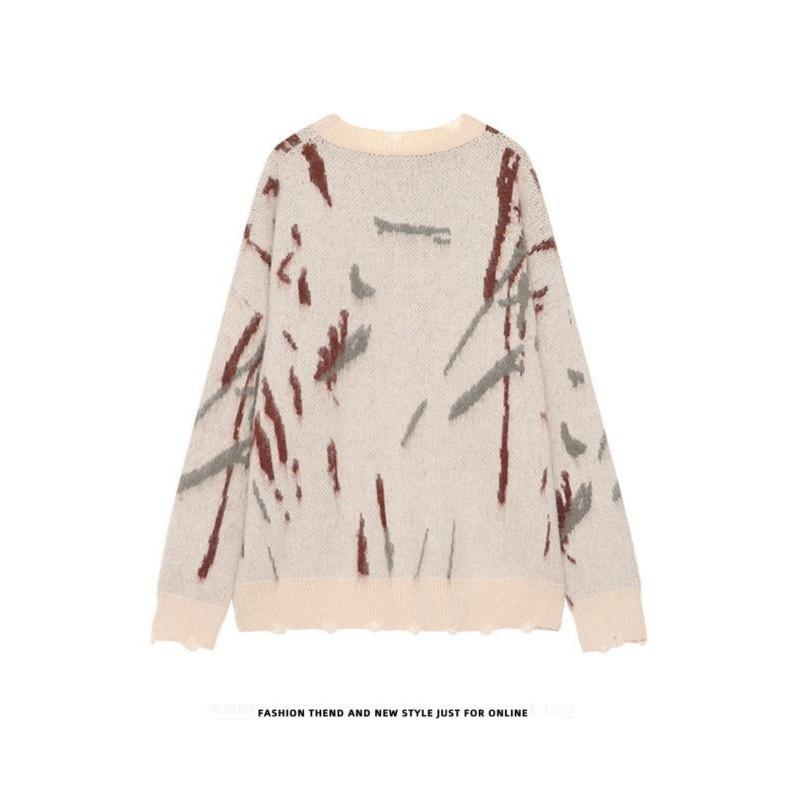 2026 Oversized Mohair Blend Knit Sweater Women Loose Fit Casual Round Neck Pullover In Black Beige