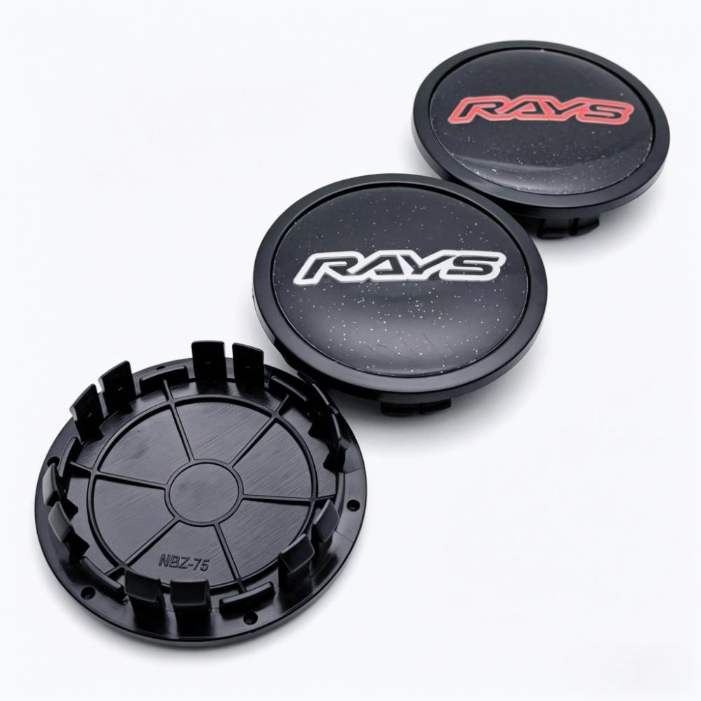 4 piezas/Set 75 mm / Clips 65 mm Emblema Insignia Logo Rays Tapacubos Centrales de Rueda de Coche Tapa de Cubo de Rueda Tapa de Cubo de Llanta Reemplazo Accesorios para Coche