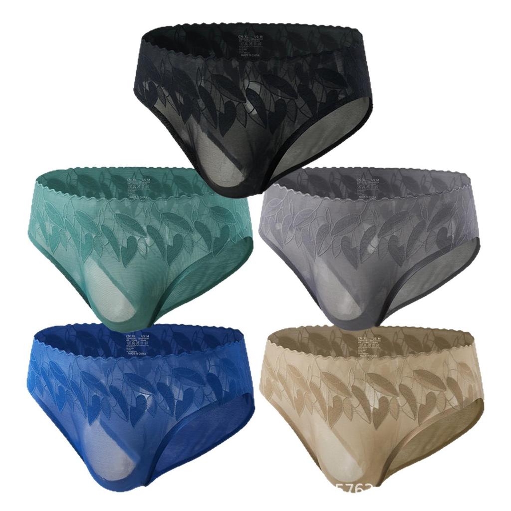Men's 3D Contoured Low-Rise Briefs with Elastic Lace